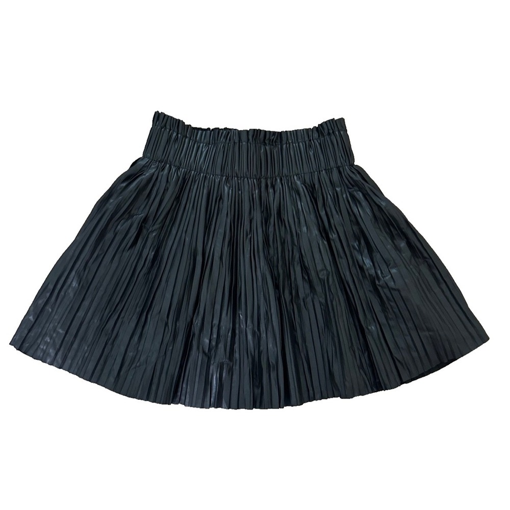 NEW forever 21 mini skirt Sz XS Black Stretch Waist Pleated Dressy Club Goth